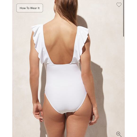 J. Crew Ruched Ruffle One-Piece Swimsuit - Picture 6 of 7
